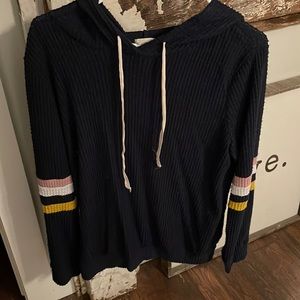Waffle knit hoodie